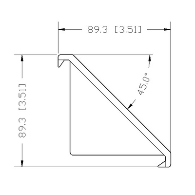 40-220-0 MODULAR SOLUTIONS ALUMINUM GUSSET<br>45MM X 90MM BLACK PLASTIC CAP COVER FOR 40-120-1, FOR A FINISHED APPEARANCE